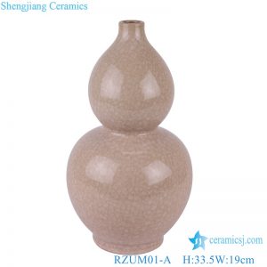 RZUM01-A Dark red Crystalline glazed ceramic Bottle gourd Shape Table Vase
