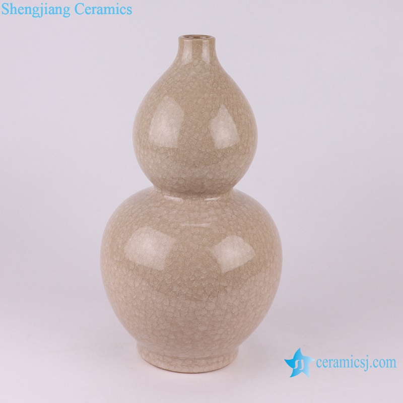 RZUM01-A Dark red Crystalline glazed ceramic Bottle gourd Shape Table Vase