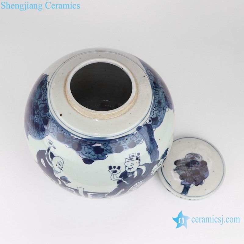 RYKB159-A Jingdezhen Blue and White figure pattern Ceramic Tea Jar