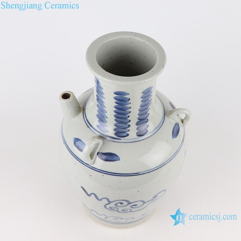 RZFB38 blue and white blessing word fu word pattern ceramic oil bottle shape  ceramic vase