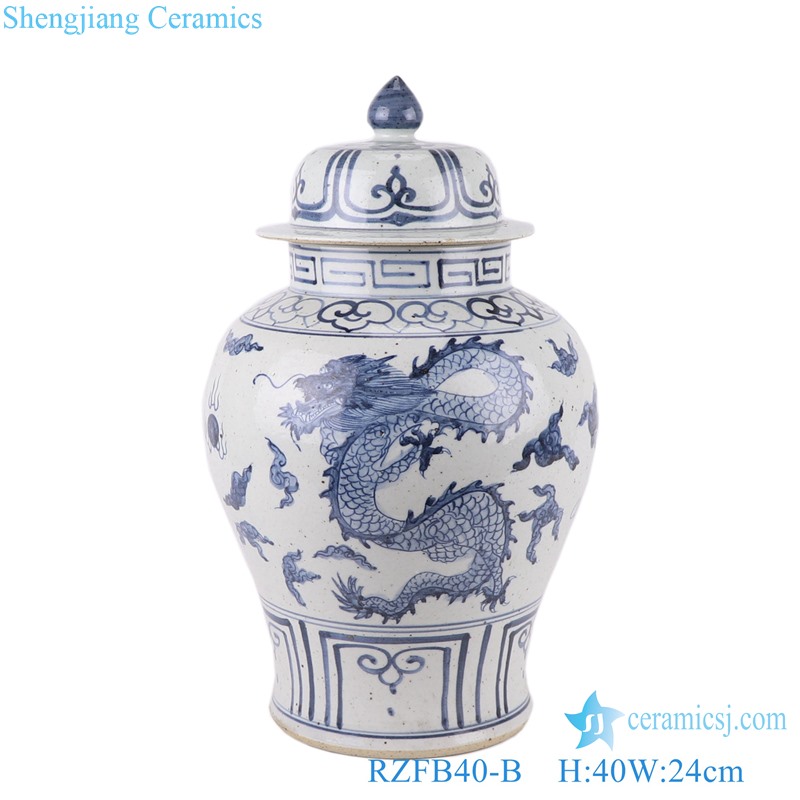 hand painted dragon pattern temple jar