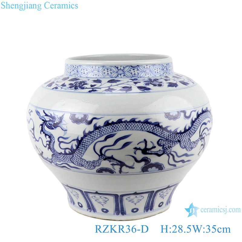 RZKR36-A-B-C-D-E-F Chinese antique blue and white yuan dynasty ceramic vase