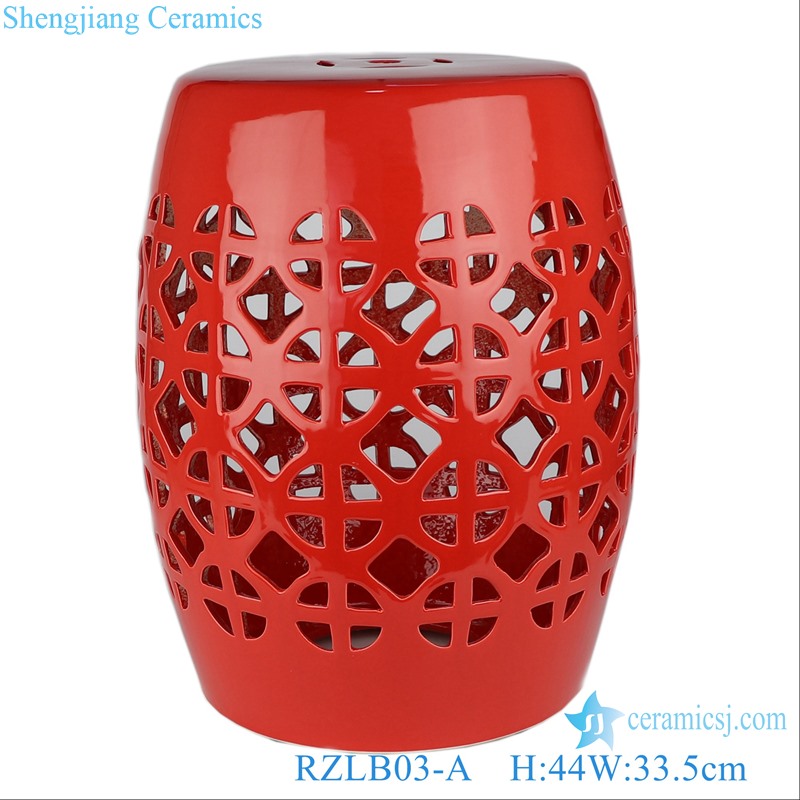 RZLB03-A-B-C plain color red white black color ceramic porcelain stool cool pier