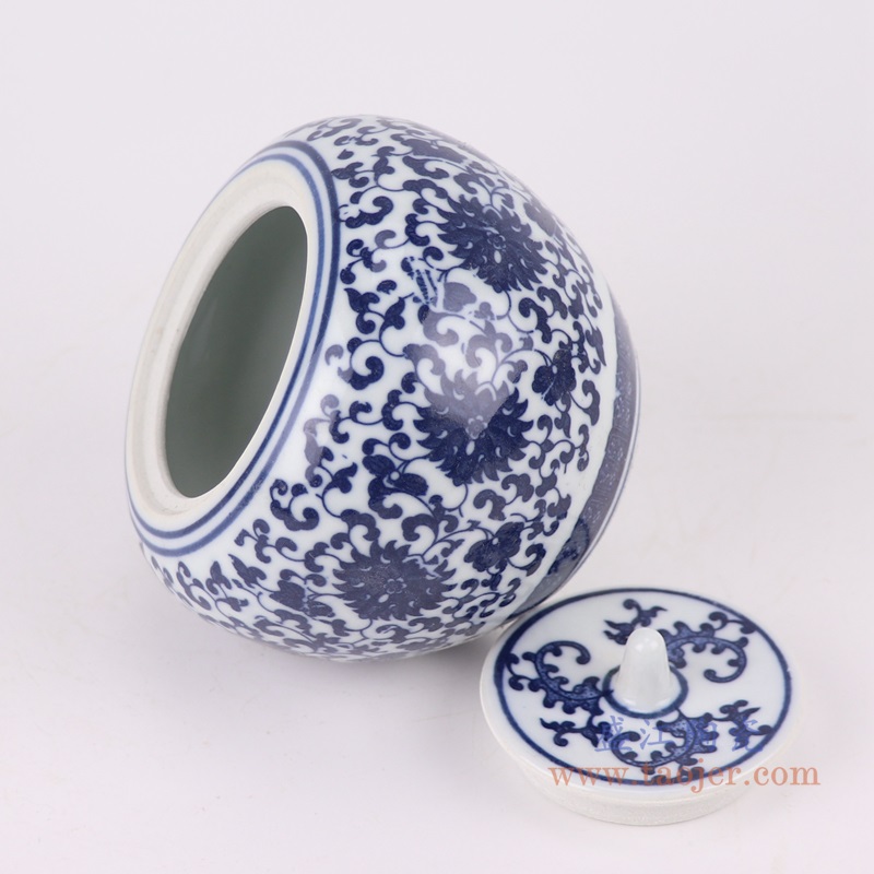 RZMX12 blue and white chanzhi pattern twinst branch design cheap Ceramic Jar