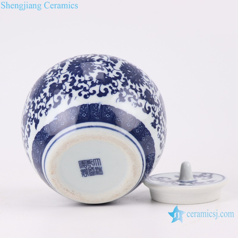 RZMX12 blue and white chanzhi pattern twinst branch design cheap Ceramic Jar