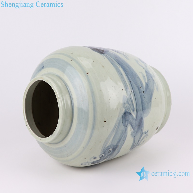 RZNA24 Antique blue and white freehand dragon pattern ceramic porcelain jar