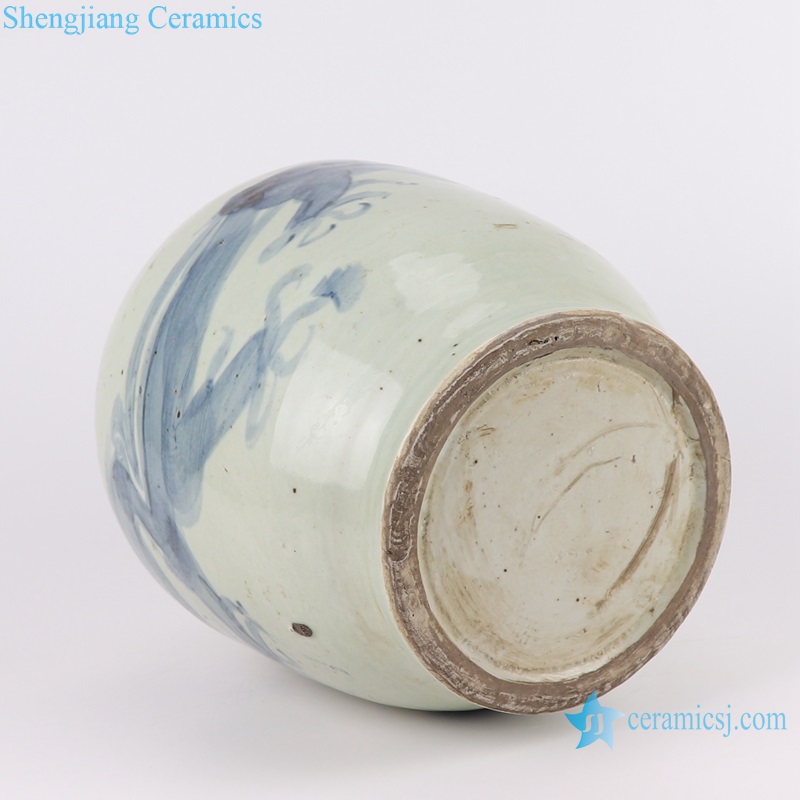 RZNA24 Antique blue and white freehand dragon pattern ceramic porcelain jar