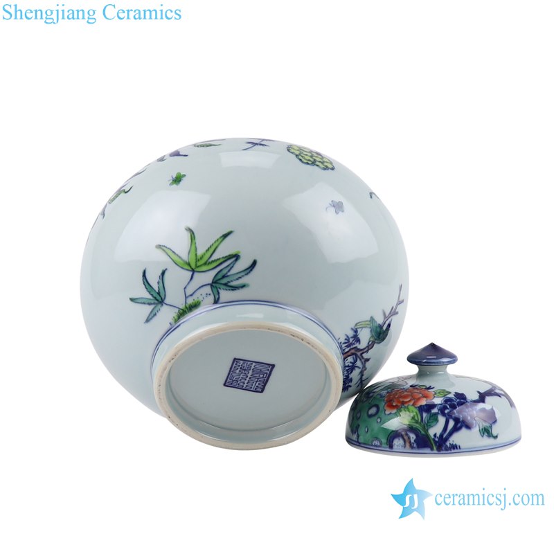 RZOE05 Antique fighting color colorful flower pattern ceramic porcelain jar