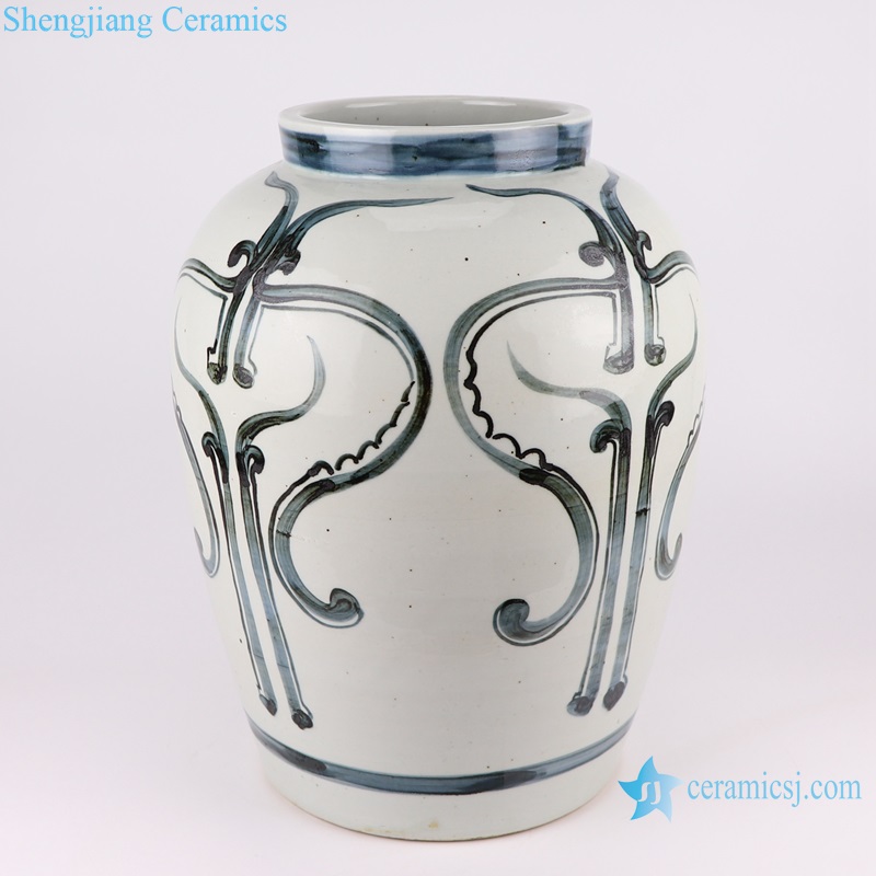 RZOX19 Blue and white ink color hand painted freehand brushwork pattern ceramic porcelain vase