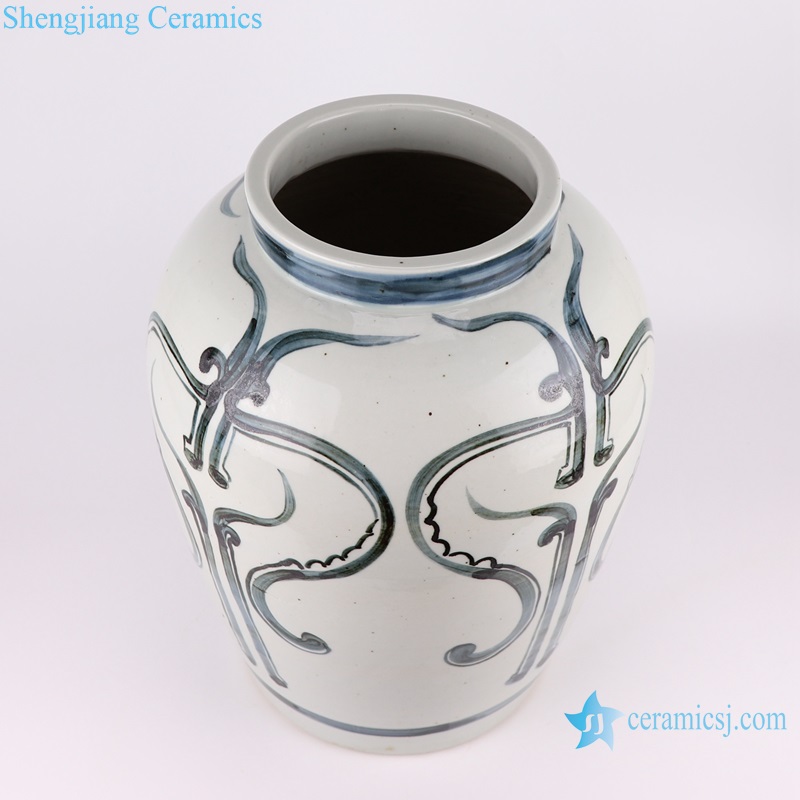 RZOX19 Blue and white ink color hand painted freehand brushwork pattern ceramic porcelain vase