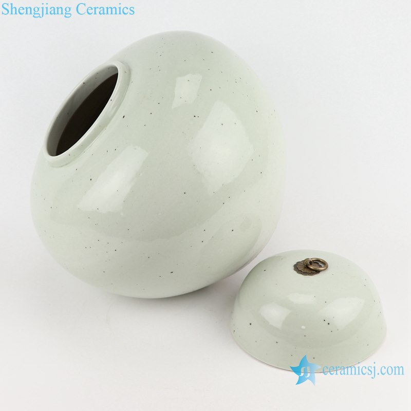 RZPI67 chinese vintage pure white ceramic porcelain with copper ring