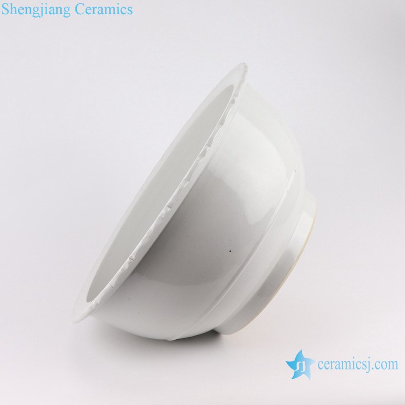 RZPI69 Chinese Pure white flower mouth ceramic big bowl