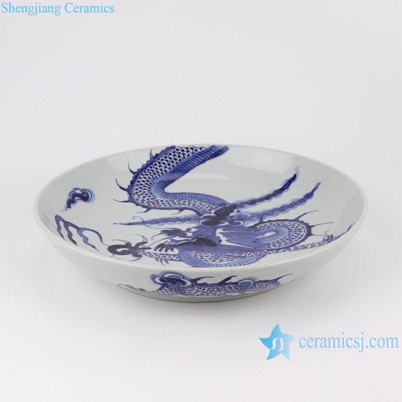 RZTQ04-A-B blue and white chinese hand painted ceramic decorative plate