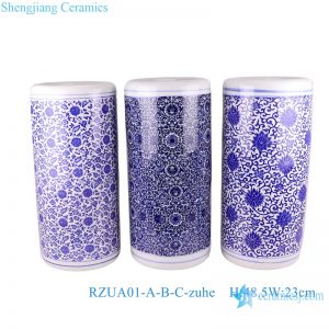 RZUA01-A/B/C/D/E/F Jingdezhen Blue and White Ceramic Umbrella Stand