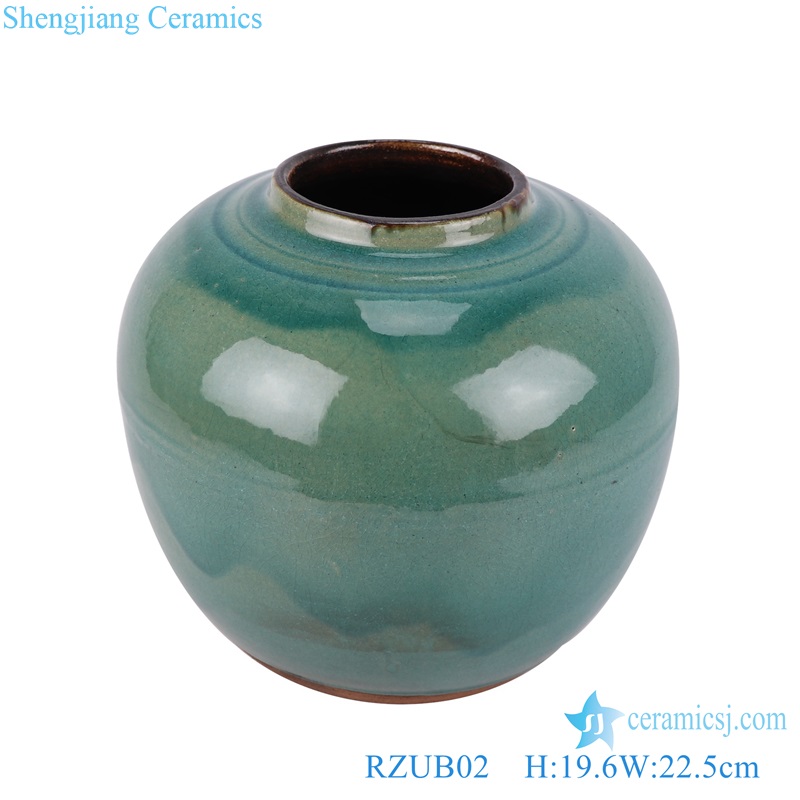 RZUB02 color glaze green color ceramic porcelain vase