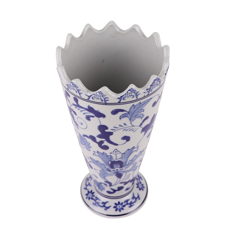 RXAE-FL15-254 Porcelain Twisted flower Cutting edge Straight cylinder Ceramic Vase Home decoration