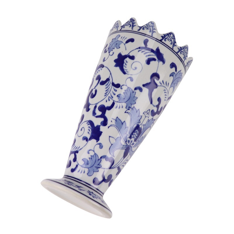 RXAE-FL15-254 Porcelain Twisted flower Cutting edge Straight cylinder Ceramic Vase Home decoration