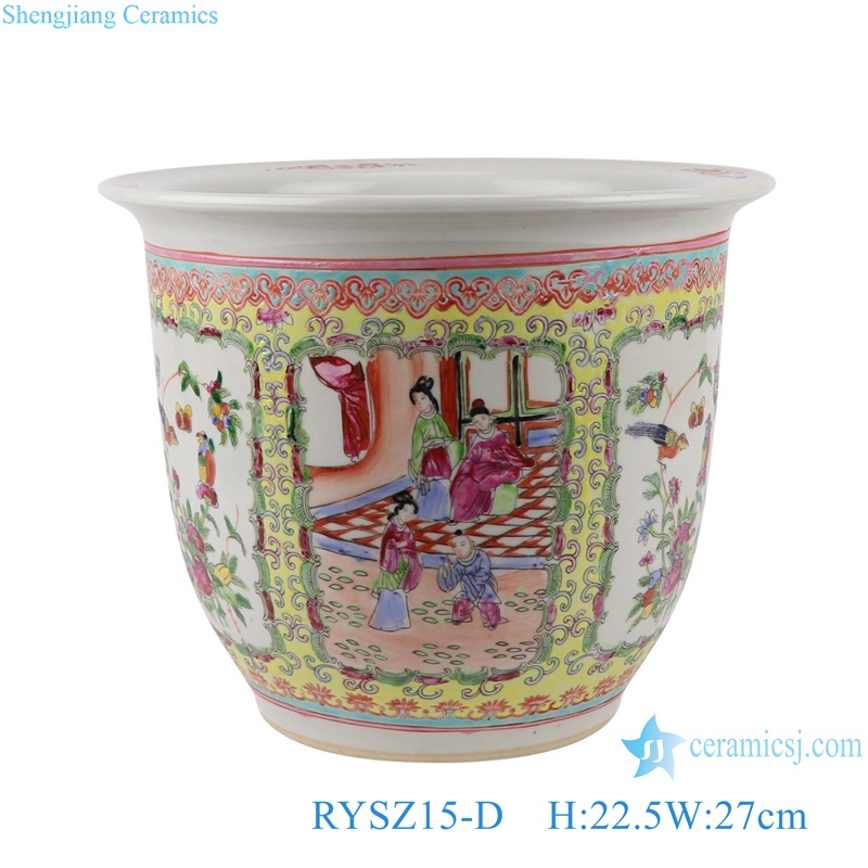 RYSZ15-A-B-C-D-E Jingdezhen hand painted famille rose porcelain planter