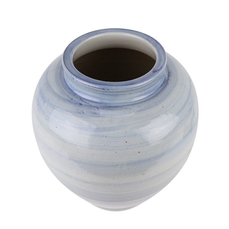 RZPI73 Blue and white Porcelain Striped ceramic Wax gourd pot Vase