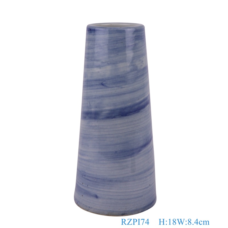 Blue and white Porcelain Striped Straight cylinder Small Ceramic Vase