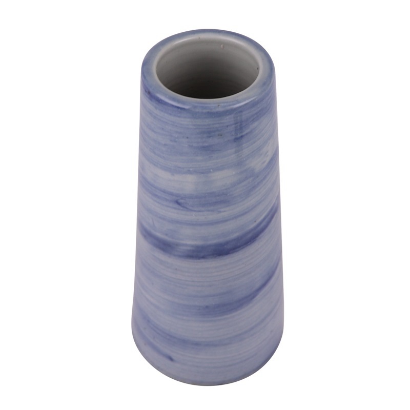 RZPI74 Blue and white Porcelain Striped Straight cylinder Small Ceramic Vase