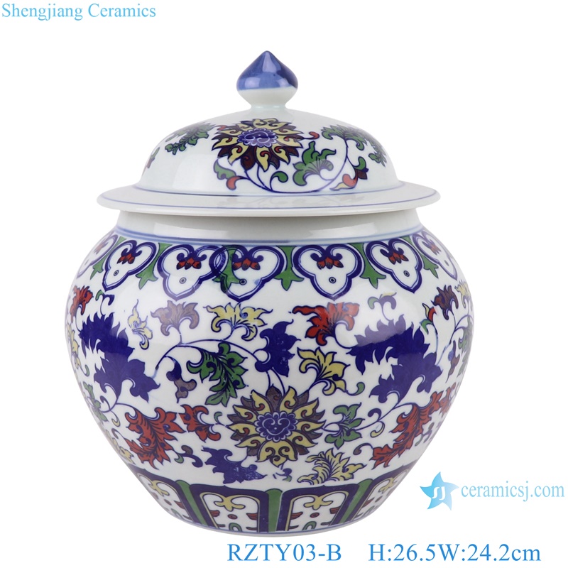 RZTY03-A-B-C Jingdezhen three patterns cheap ceramic ginger jar