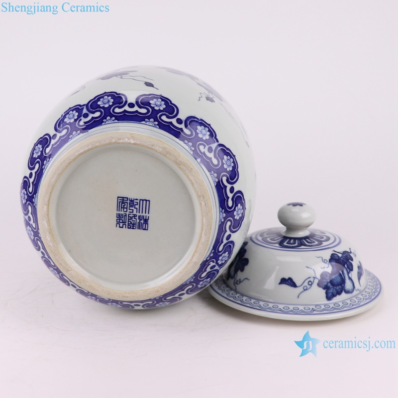 RZTY07-A-B unique blue and white gourd pattern porcelain ginger pot