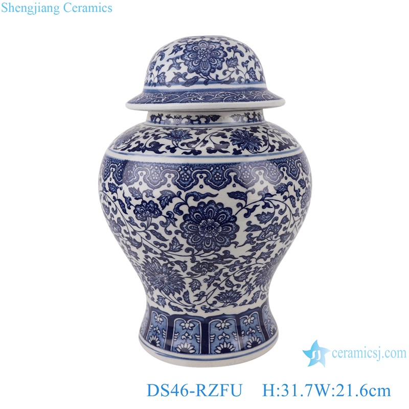 Blue and White Ceramic Lamp Base Twisted flower pattern reading lamp