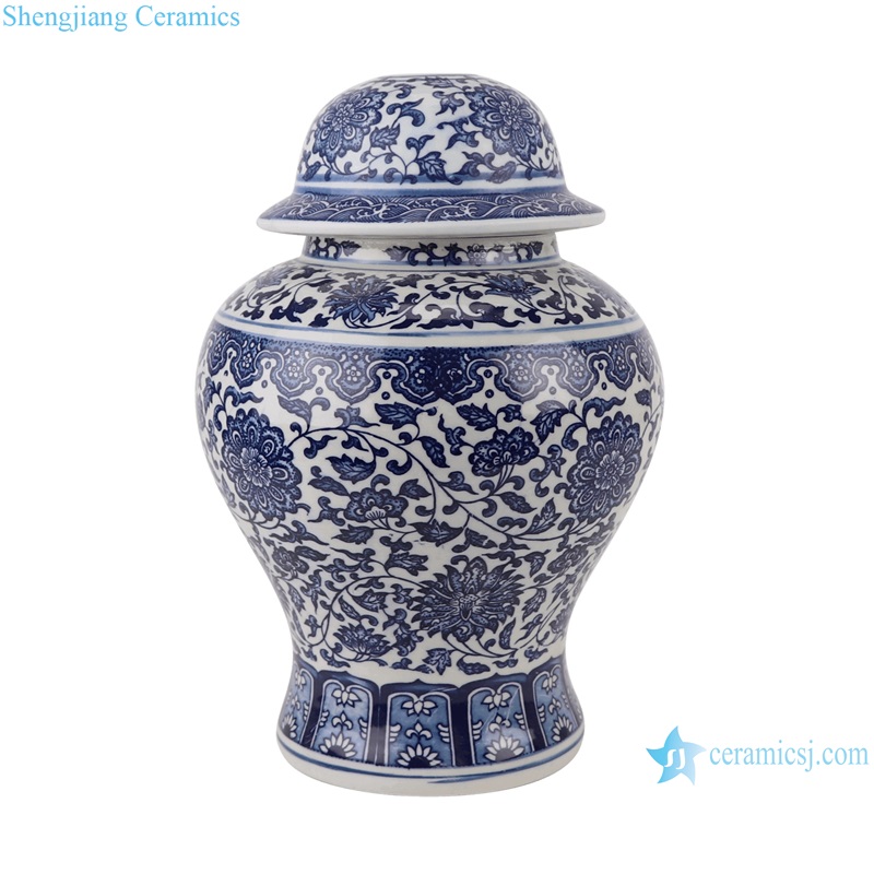 DS46-RZFU Blue and White Ceramic Lamp Base Twisted flower pattern reading lamp