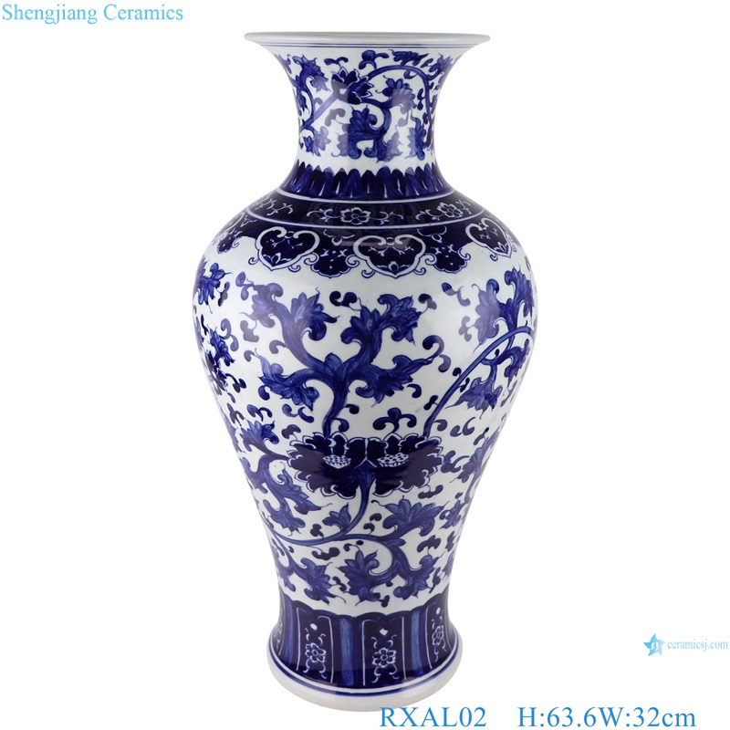RXAL01/RXAL02/RXAL03 Blue and White Jingdezhen Porcelain Twisted flower Ceramic tabletop Vase