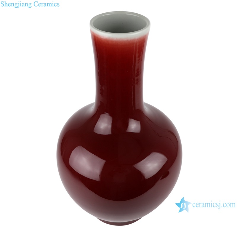 RXAM01-series Jingdezhen Oxblood Glazed Gourd Globular Flat belly different Shapes Porcelain Tabletop Ceramic Vase deco