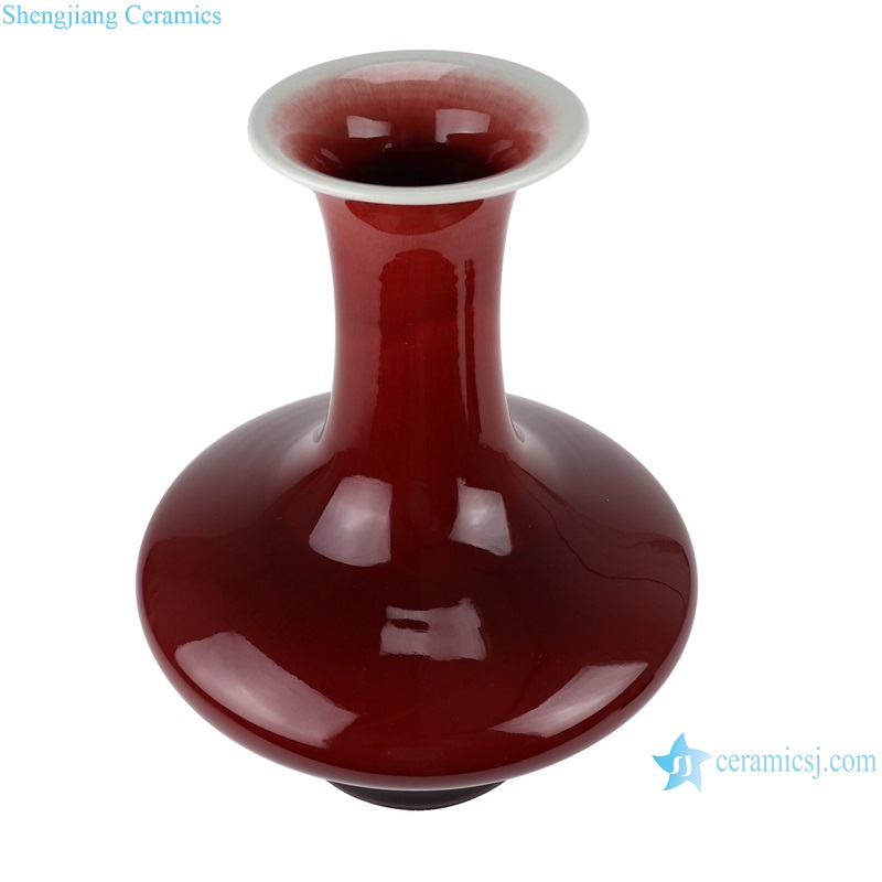 RXAM01-series Jingdezhen Oxblood Glazed Gourd Globular Flat belly different Shapes Porcelain Tabletop Ceramic Vase deco