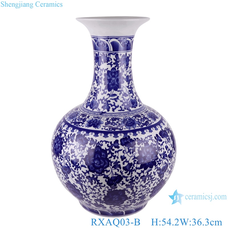 RXAQ03-A-B-C-D-E Colorful Flower Twsited landscape pattern Blue and white Jingdezhen Ceramic Vase