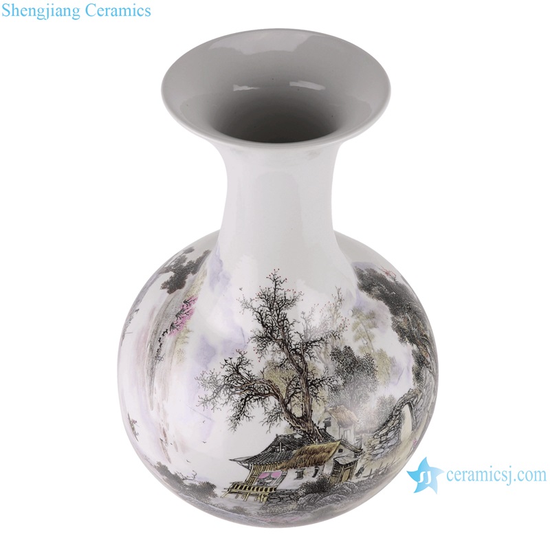 RXAQ03-A-B-C-D-E Colorful Flower Twsited landscape pattern Blue and white Jingdezhen Ceramic Vase
