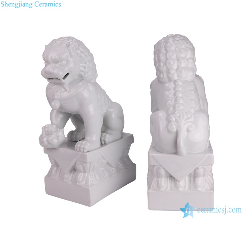 big size white color porcelain lion sculpture