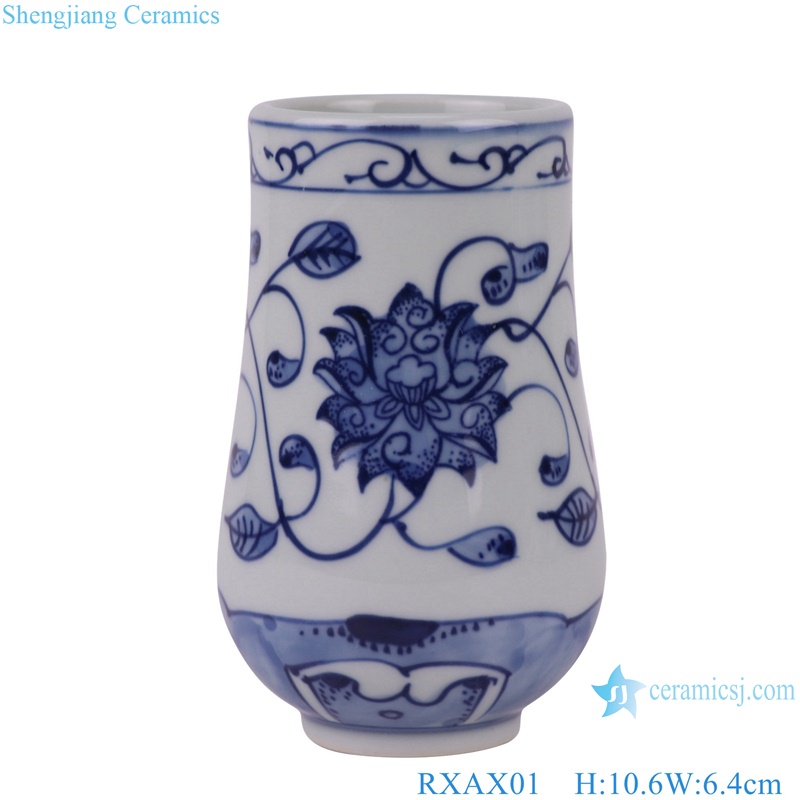 Blue and White Porcelain Twisted flower Pattern Ceramic Small Vase