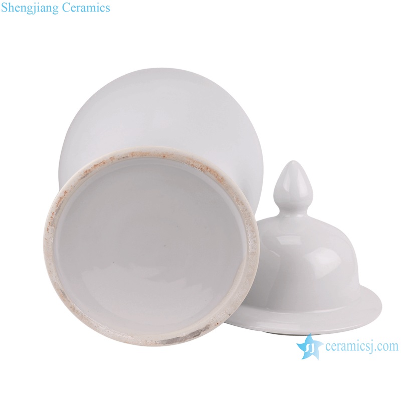 RYKB166-A Pure White Glazed Porcelain Lidded Ginger jars smooth Ceramic storage Pot
