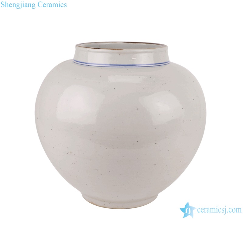 RZPI76 Antique Blue and White flower pattern Round shape Ceramic Jars pot Urn
