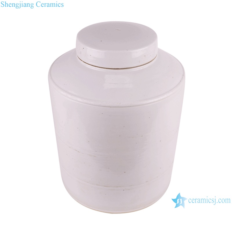 RZPI80 Antique White Color Glazed Straight tea pot Ceramic Tin Jars