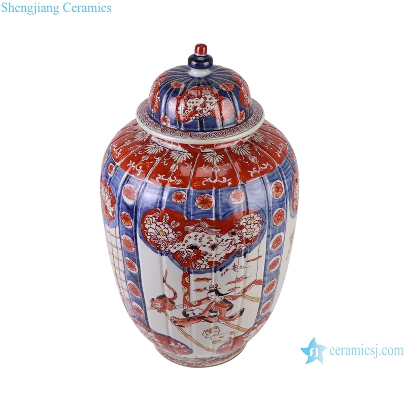 RZQF11 Jingdezhen hand painted imari style doucai figure pattern ceramic ginger jar