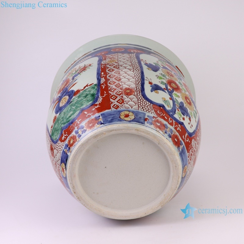 RZQF15 Jingdezhen imari style new hand painted doucai flower and bird pattern big ceramic planter