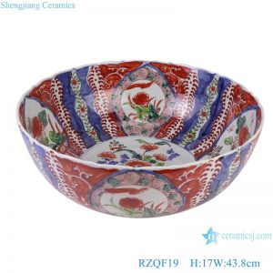 RZQF19 Colorful hand painted imari ceramic big bowl