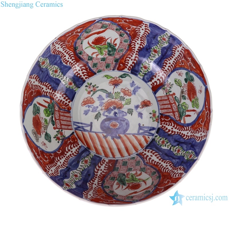RZQF19 Colorful hand painted ceramic big bowl