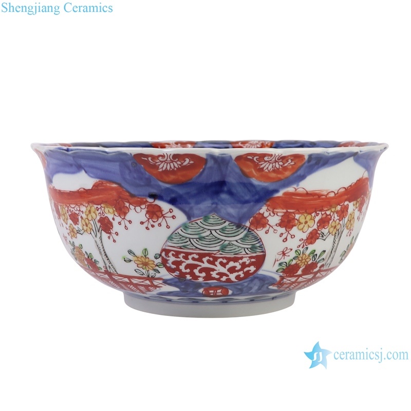 RZQF20 Colorful hand painted imari style ceramic big bowl