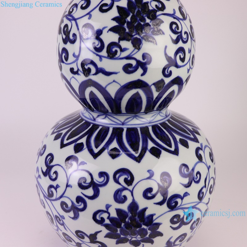 RXBA14 Blue and White hand painted flower pattern porcelain vase