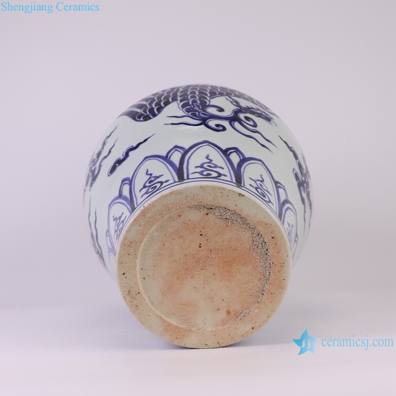 RXBA19 Jingdezhen hand painted blue and white phoenix pattern meiping bottle ceramic vase
