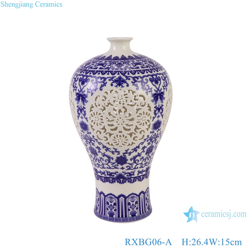 Different shapes Exquisite Porcelain Twisted flower Hollow out Decorative Ceramic Flower Vase