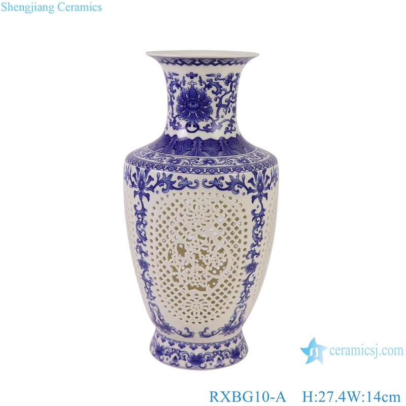 RXBG0-Series Different shapes Exquisite Porcelain Twisted flower Hollow out Decorative Ceramic Flower Vase