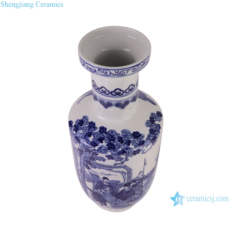 RXBH01-A Jingdezhen hand painted blue and white figure pattern porcelain vase