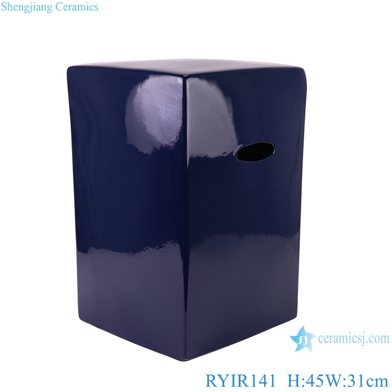 RYIR141 dark blue color square ceramic stool